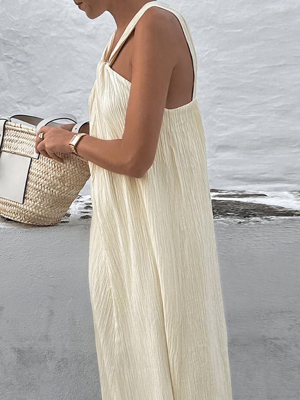 Commense Creamy Halter Long Dress - Picture 3 of 4
